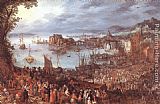 Jan the elder Brueghel Great Fish-Market painting